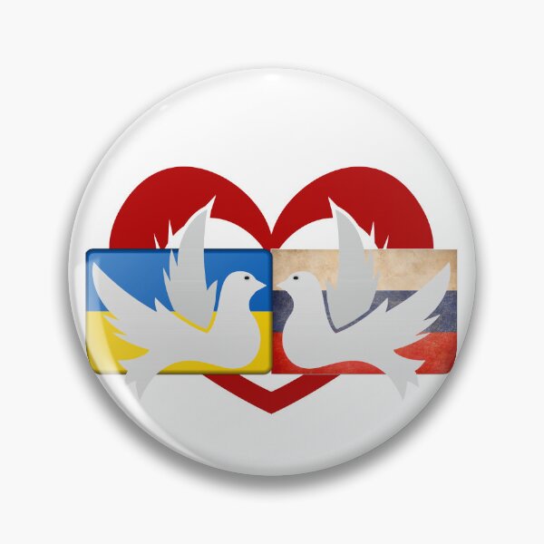 Item preview, Doves of peace Ukraine Russia with heart designed and sold by Oberlaender.