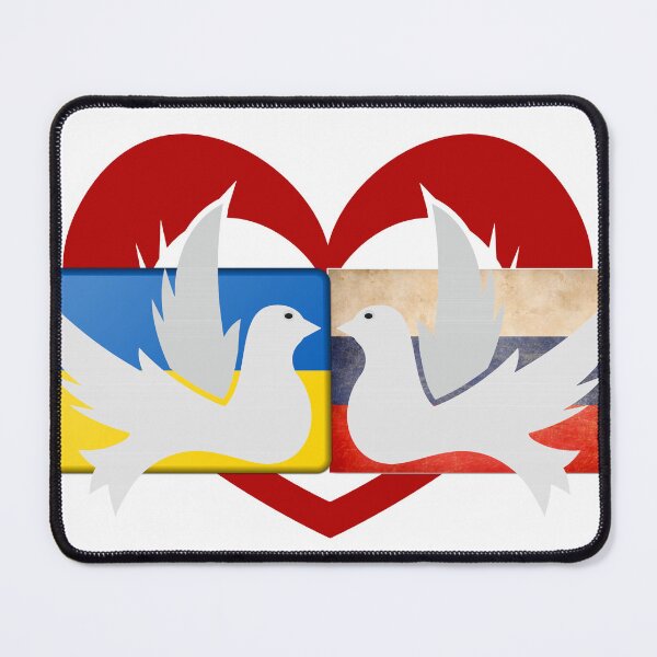 Item preview, Doves of peace Ukraine Russia with heart designed and sold by Oberlaender.