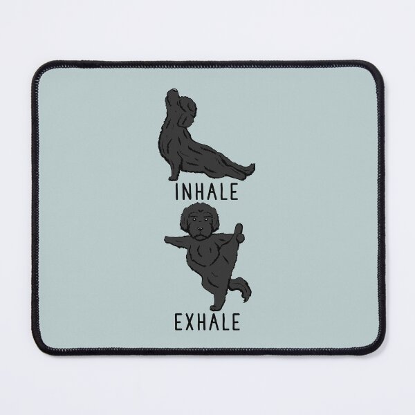 Item preview, Inhale Exhale Black Doodle Labradoodle Yoga designed and sold by thepawster.