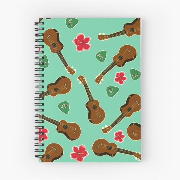 Item preview, Ukulele and hibiscus mix on green background designed and sold by BumbleBearArtUK.