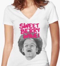 wine Women's Fitted V-Neck T-Shirt