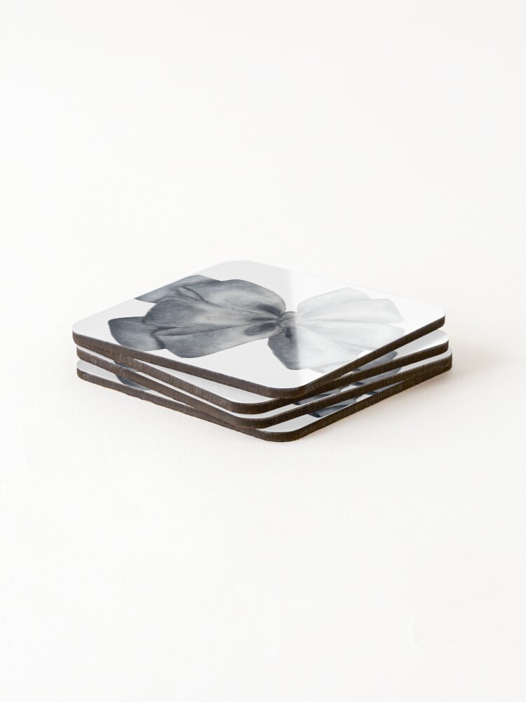 Thumbnail 4 of 5, Coasters (Set of 4), Grey Ribbon designed and sold by RuriIbara.