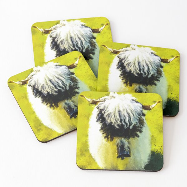 Item preview, Swiss Valais Blacknose Sheep, Cute farm animal, Walliser Schwarznasenschaf, Fluffy sheep designed and sold by Paintcorner.