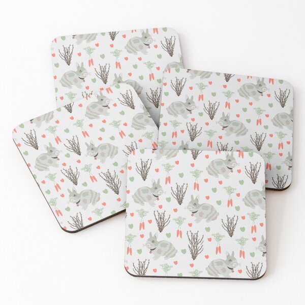 Item preview, Rabbit seamless pattern on grey background designed and sold by OM-lova.