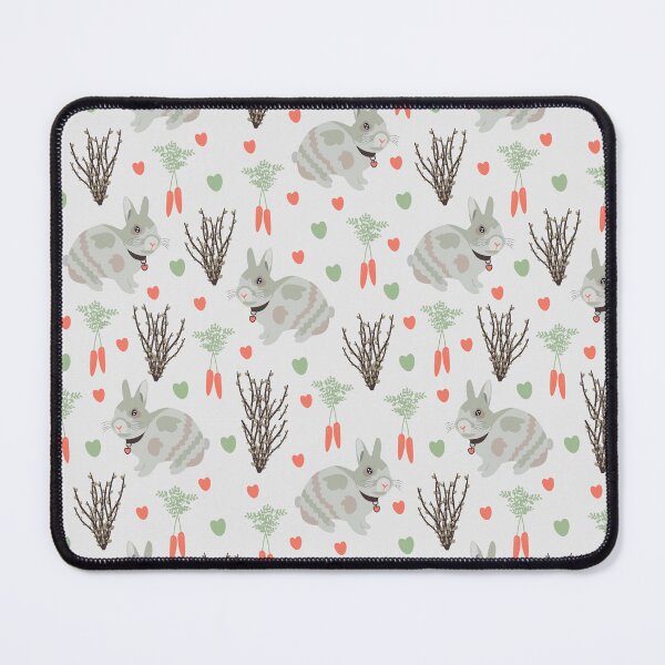 Item preview, Rabbit seamless pattern on grey background designed and sold by OM-lova.