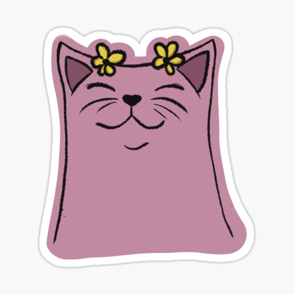 Cute Cat Sticker For Sale By Dzierzii Redbubble 9460