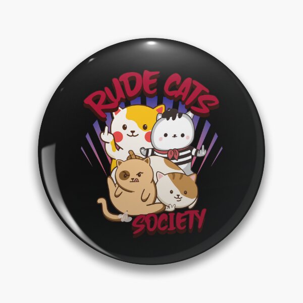 Item preview, rude cats society cute kawaii cat middle finger designed and sold by PabsCellaneous.