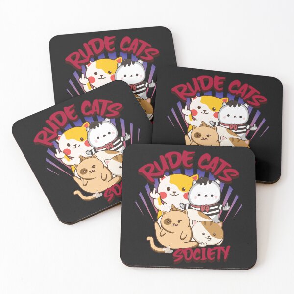 Item preview, rude cats society cute kawaii cat middle finger designed and sold by PabsCellaneous.
