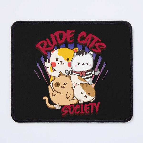 Item preview, rude cats society cute kawaii cat middle finger designed and sold by PabsCellaneous.