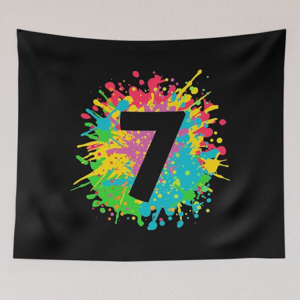 Item preview, 7th Birthday paint splashes T-shirt for kids, girls, boys. designed and sold by greatblackboard.