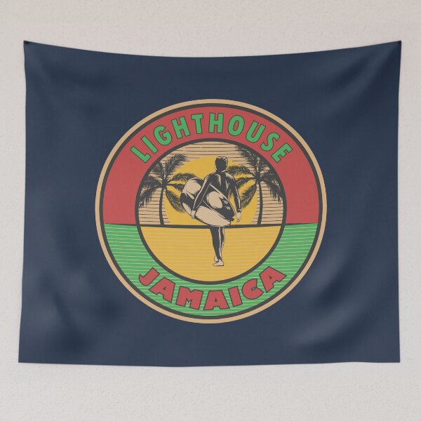 Item preview, Lighthouse Jamaica Rasta Summer Surfing Design designed and sold by CynthiaGraphics.