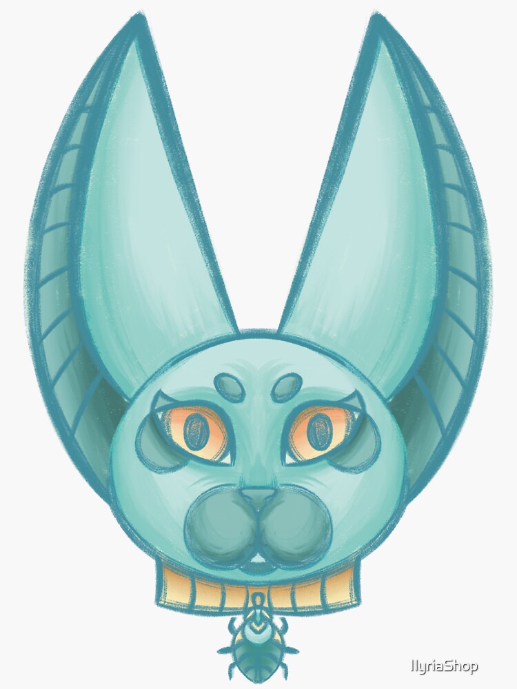 "Egyptian cat blue" Sticker for Sale by Redbubble