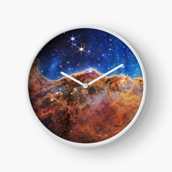 Cosmic Cliffs, Carina Nebula, NGC 3324 (James Webb/JWST) — space poster Clock