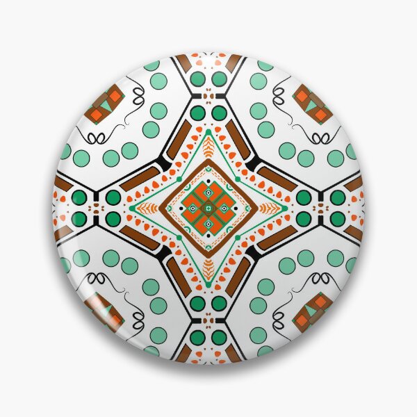 Item preview, Tile in green in orange designed and sold by BumbleBearArtUK.