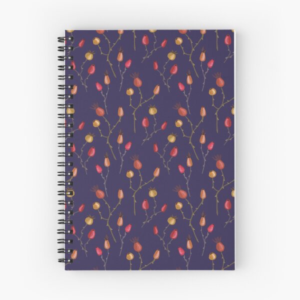Item preview,  Seamless pastel pattern, rose hips on a dark background. designed and sold by UVI-CA.