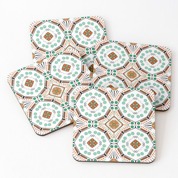 Item preview, Tile in green in orange designed and sold by BumbleBearArtUK.