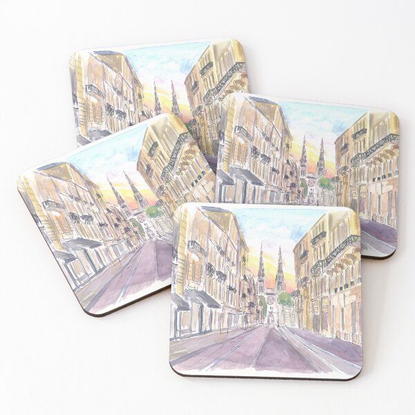 Item preview, Bordeaux France Street Scene at Sunrise in Dep Gironde designed and sold by artshop77.