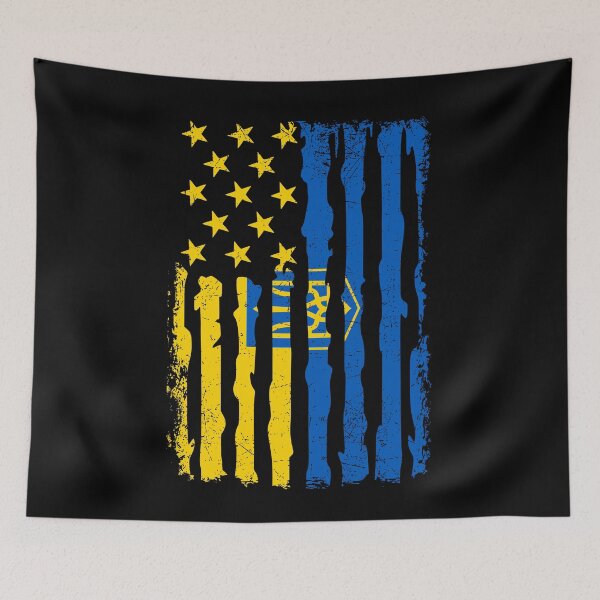 Item preview, Ukrainian American Pride USA Flag Ukraine Roots designed and sold by pixeljamz.