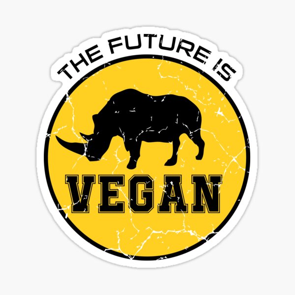 Pegatina «El futuro es un sello Vegan Rhino Herbivore» de tblacka1