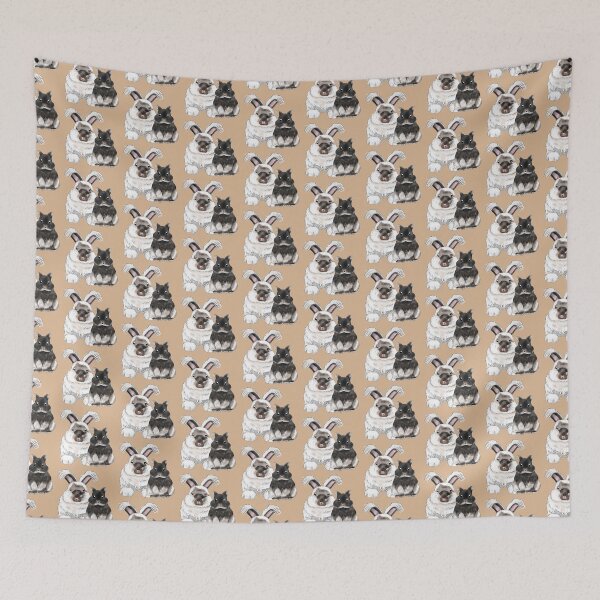 Item preview, Black and White Rabbit Couple  designed and sold by bunniesmee.