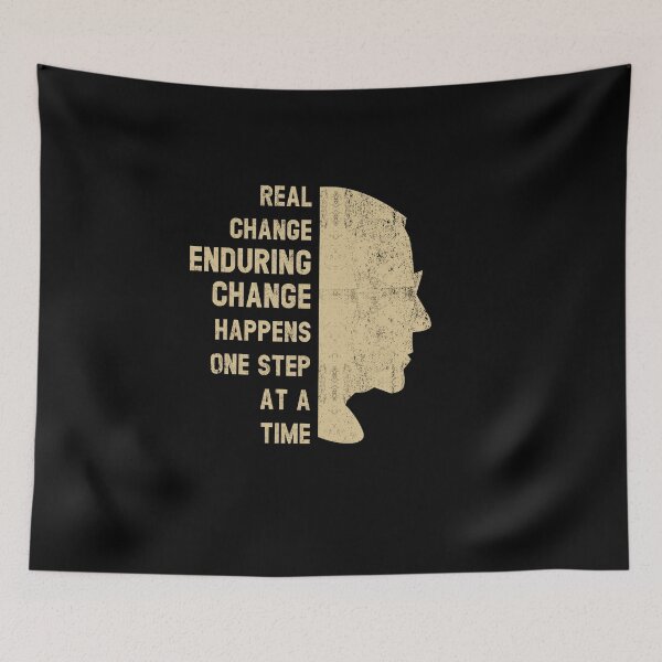 Item preview, Motivational RBG Quote Real Change Enduring Change happens one step at a time RBG fan gift retro Notorious RBG feminist  designed and sold by Simeon	 Dorelus.