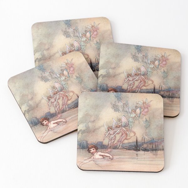 Item preview, Swimming Past the Town by Warwick Goble designed and sold by vintage-art.