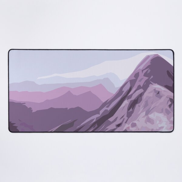Item preview, Landscape Outdoor Mountains Purple Pastel Illustration - Nature designed and sold by MadandMean.