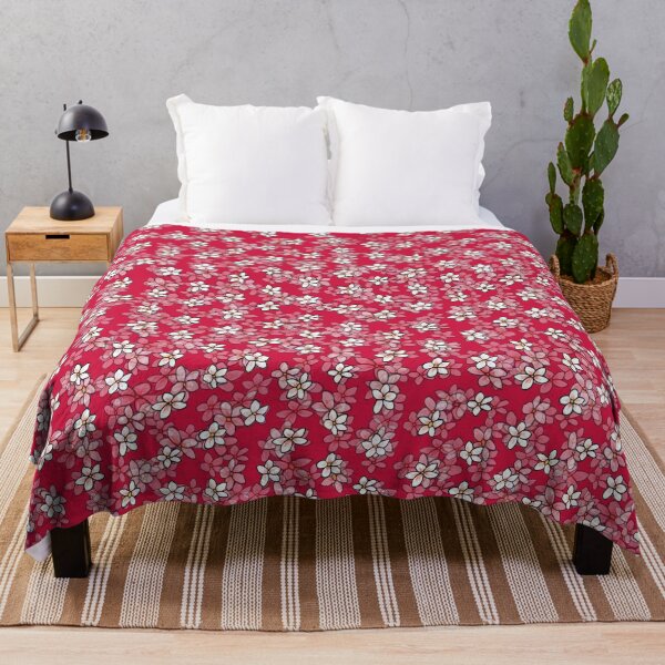 Item preview, Cherry Tree Flower Blossoms on Maroon Red Background designed and sold by HBBArtShop.