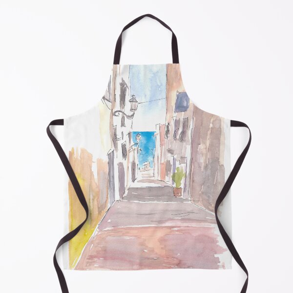 Item preview, Altea Spain Narrow Alley with Sea on Costa Blanca designed and sold by artshop77.