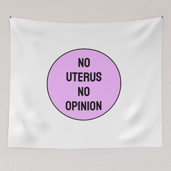 Item preview, No Uterus No Opinion - pro choice - abortion rights pink circle designed and sold by Inspirationmotivation.