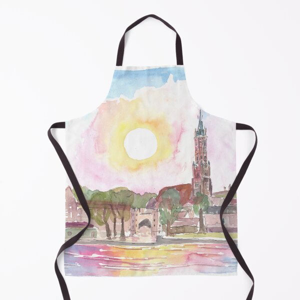 Item preview, Landshut Bavaria Old Town Cityscape with St Martin Trausnitz and Isar River designed and sold by artshop77.