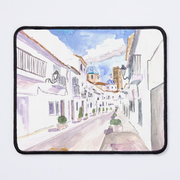 Item preview, Altea Spain Afternoon Street Scene On Costa Blanca designed and sold by artshop77.