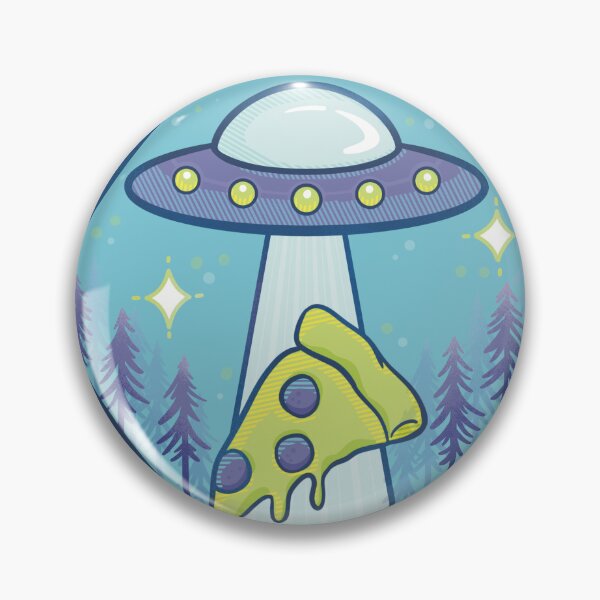 Item preview, UFO Beaming Pizza Slice designed and sold by WORMWOODstudio.