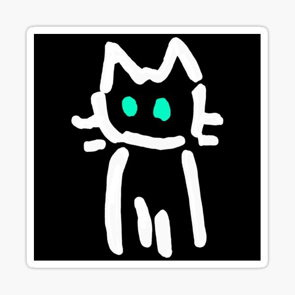 Simplistic Kitty Cat Green Eyes Sticker