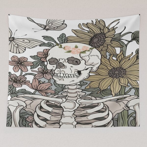 Item preview, bones and botany traditional art designed and sold by HagarStore.