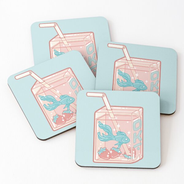 Item preview, Strawberry Fish Kawaii Juice Box designed and sold by WORMWOODstudio.