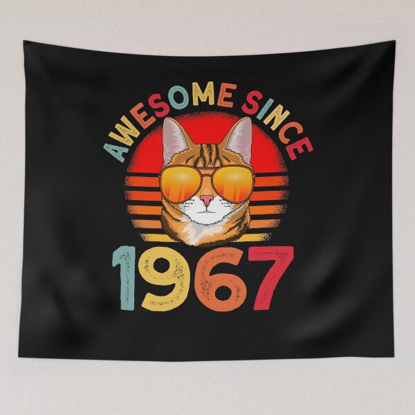 Item preview, Awesome since 1967 Cat vintage 55th Birthday designed and sold by Ibu83.
