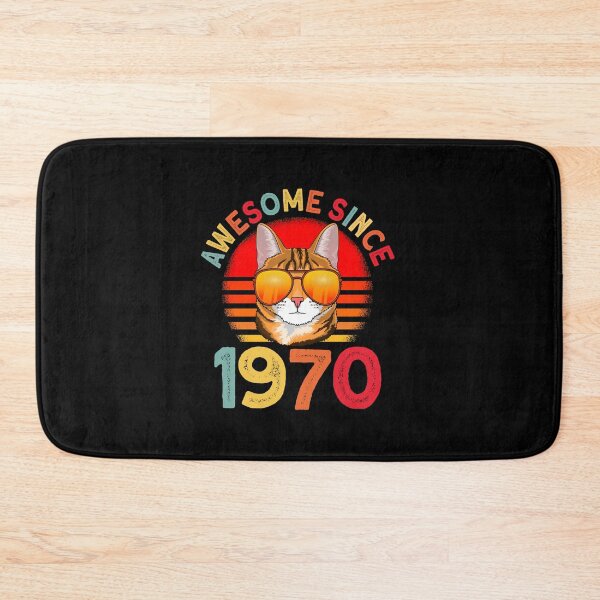 Item preview, Awesome since 1970 Cat vintage 52nd birthday designed and sold by Ibu83.