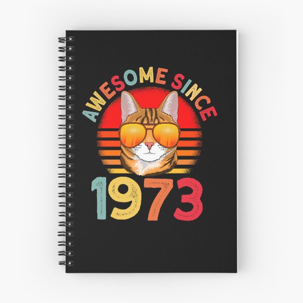 Item preview, Awesome since 1973 Cat vintage 49th Birthday designed and sold by Ibu83.