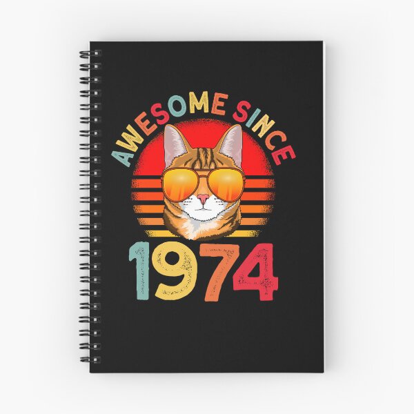 Item preview, Awesome since 1974 Cat vintage 48th Birthday designed and sold by Ibu83.