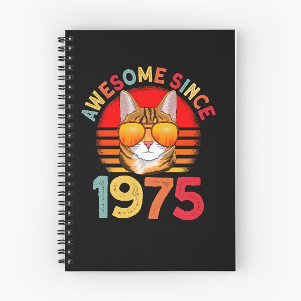 Item preview, Awesome since 1975 Cat vintage 47th Birthday designed and sold by Ibu83.