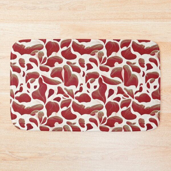 Item preview, White and Red Abstract Flying Leaves | Red Leaf Pattern designed and sold by TMBTM.