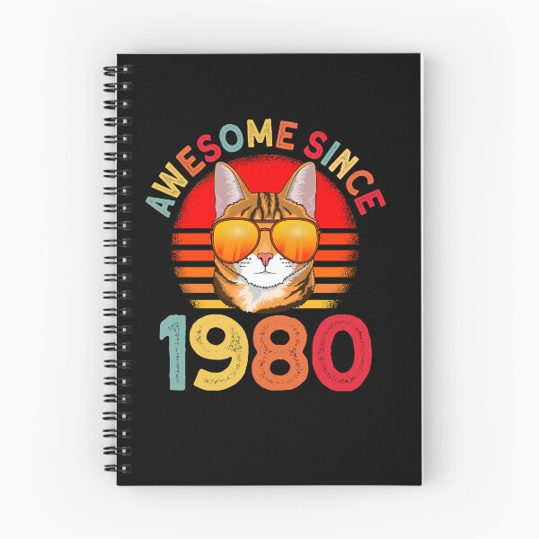 Item preview, Awesome since 1980 Cat vintage 42nd birthday designed and sold by Ibu83.