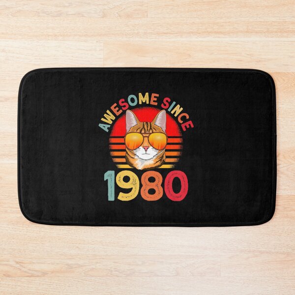 Item preview, Awesome since 1980 Cat vintage 42nd birthday designed and sold by Ibu83.