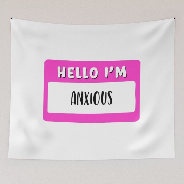 Item preview, hello im anxious Social Anxiety Pink designed and sold by mariahmoniquedesign.