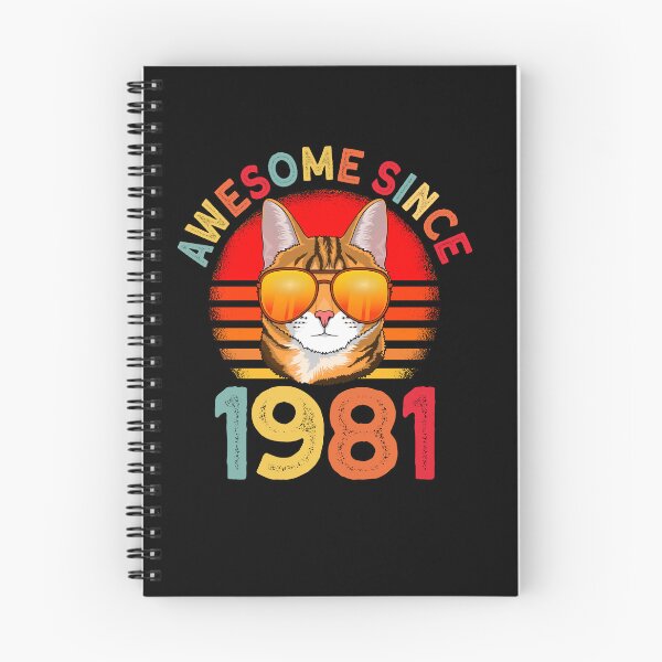 Item preview, Awesome since 1981 Cat vintage 41st birthday designed and sold by Ibu83.