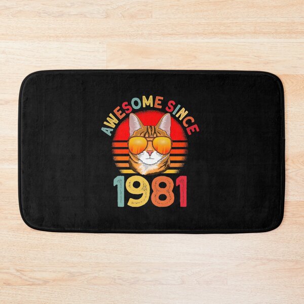 Item preview, Awesome since 1981 Cat vintage 41st birthday designed and sold by Ibu83.