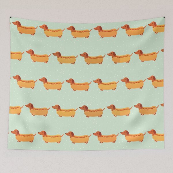 Item preview, Dachshund Hot Dog Wiener Dog  designed and sold by happylilclouds.