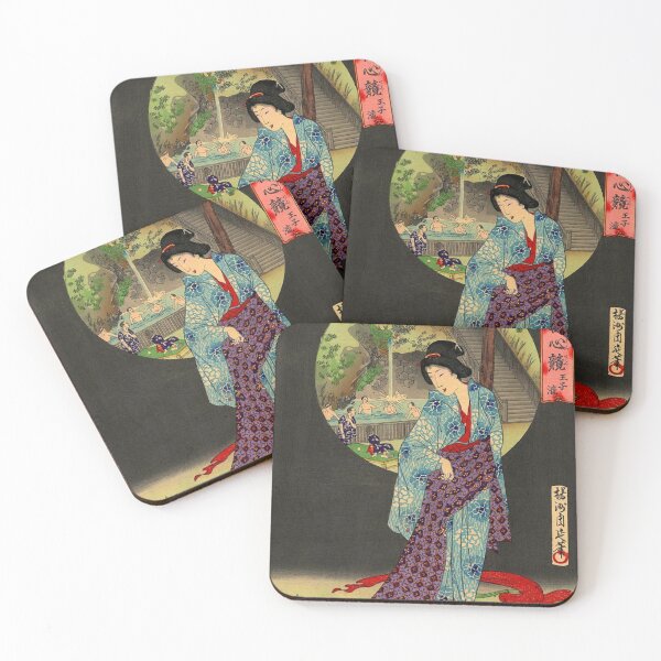Item preview, Beautiful Japanese painting woman standing with image of the waterfall at Ōji designed and sold by Yumede.