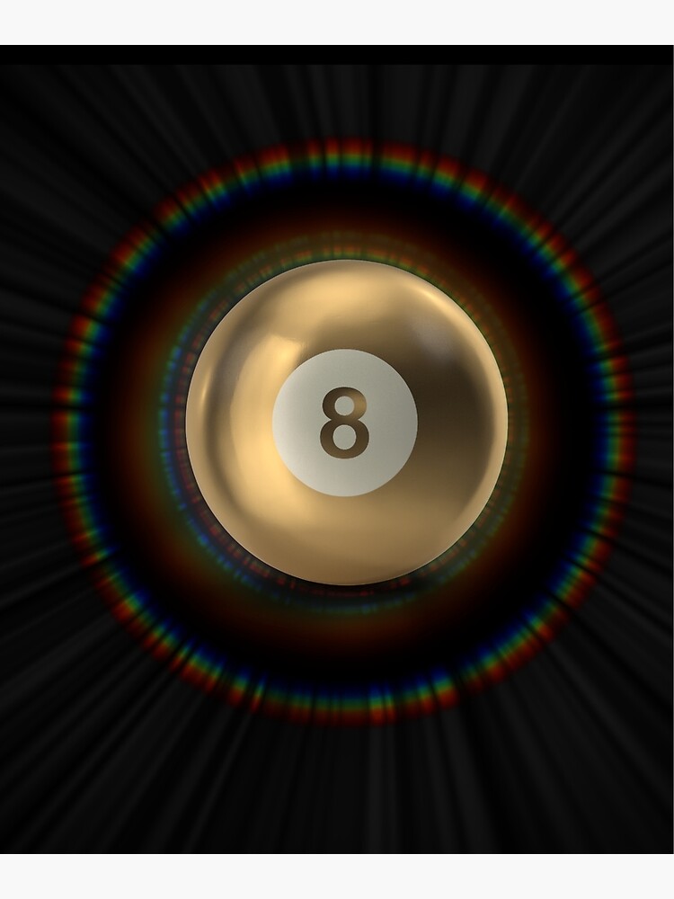 "Billiards Golden 8 Ball Rainbow" Poster for Sale by BilliardsBabe